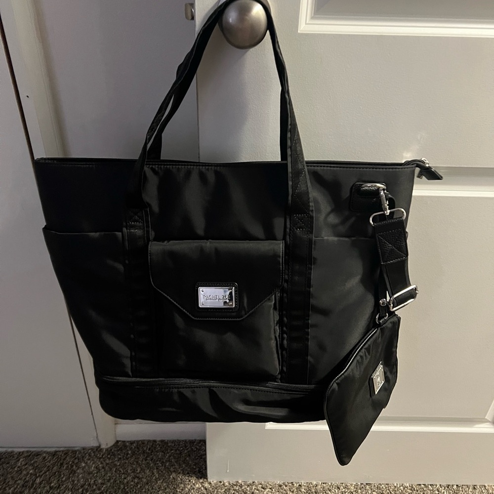 Rachel Zoe Black Tote Bag with Matching Pouch